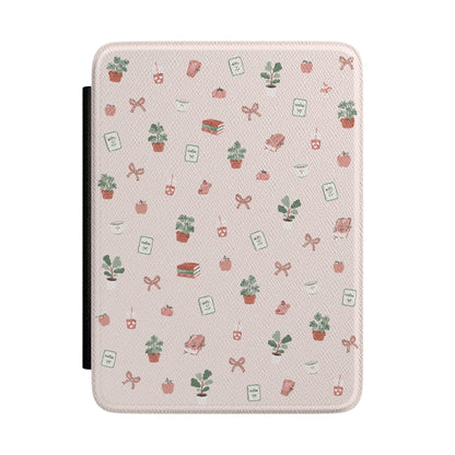 Cottage Bookish Doodle Kindle case — cottage bookish doodle print