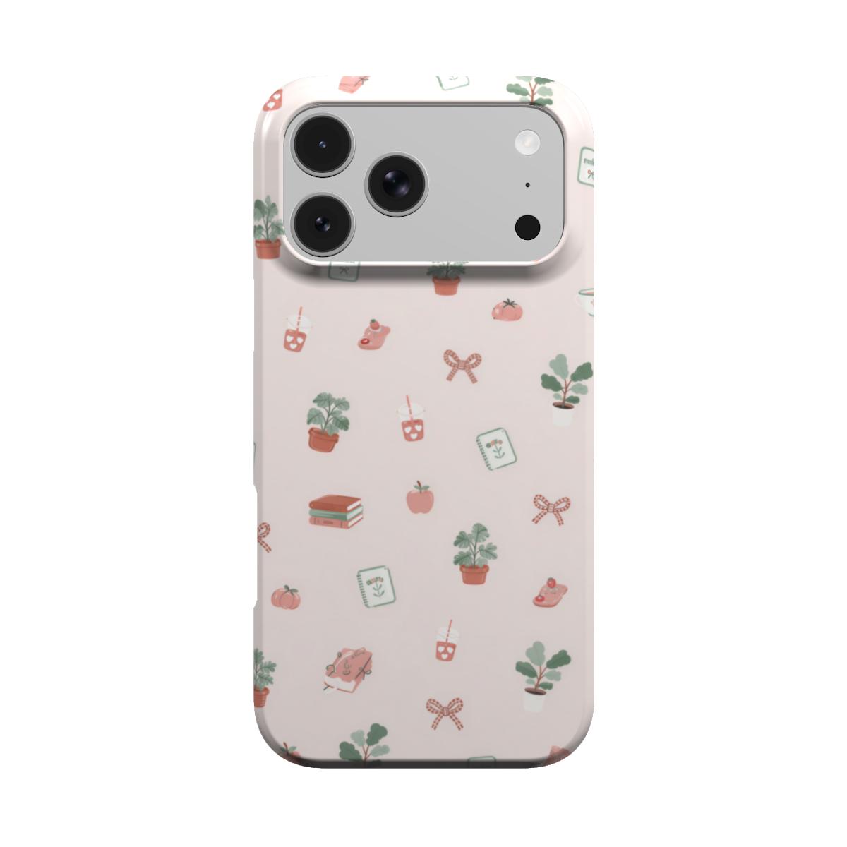 Cottage Bookish Doodle phone case – MagSafe iPhone case, front view