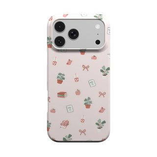 Cottage Bookish Doodle phone case – MagSafe iPhone case, front view