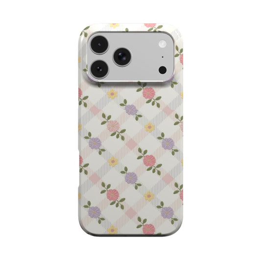 Cottage Floral Lattice phone case – MagSafe iPhone case, front view