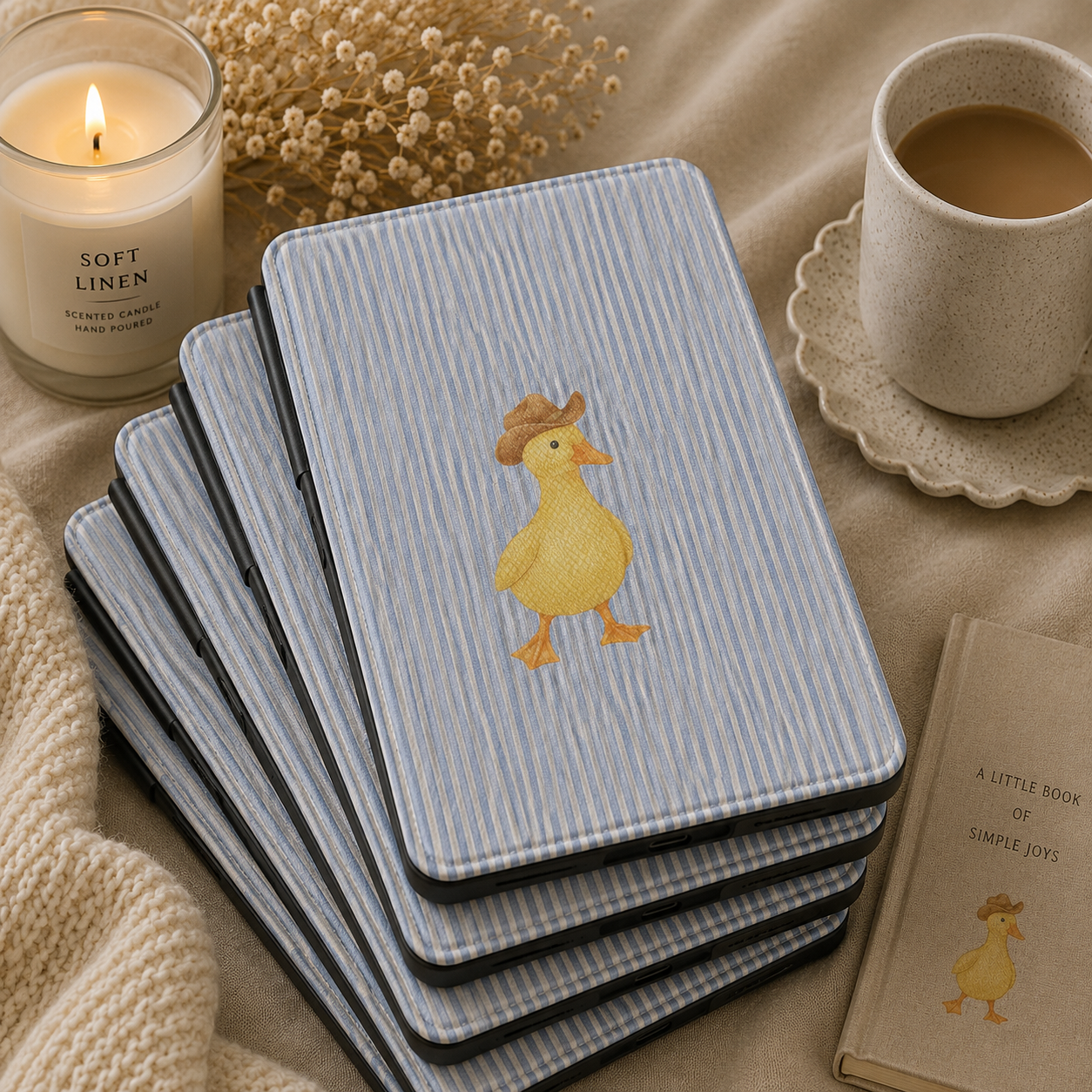 Cowboy Duck Kindle case shown at an angle