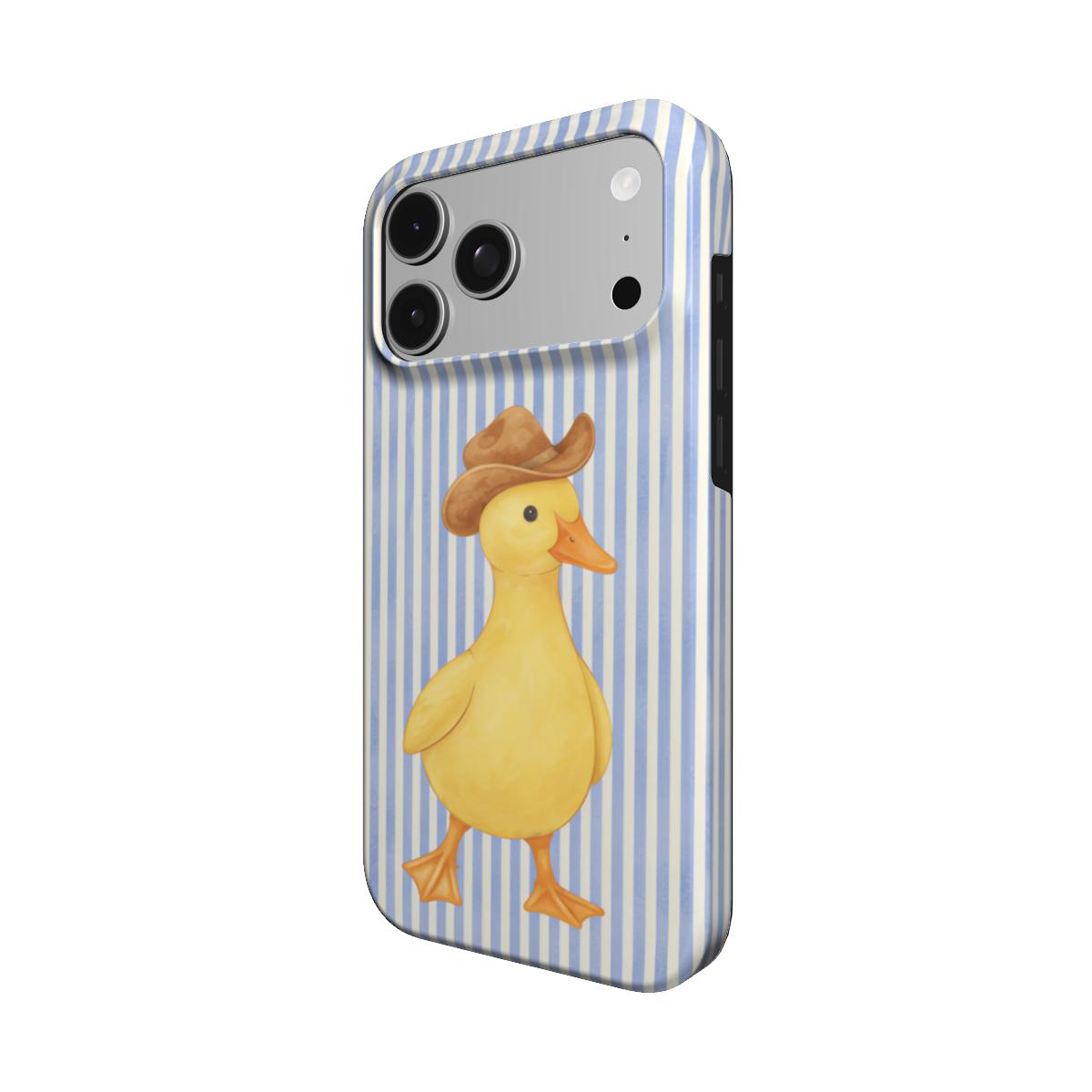 Cowboy Duck phone case – MagSafe iPhone case, angled view