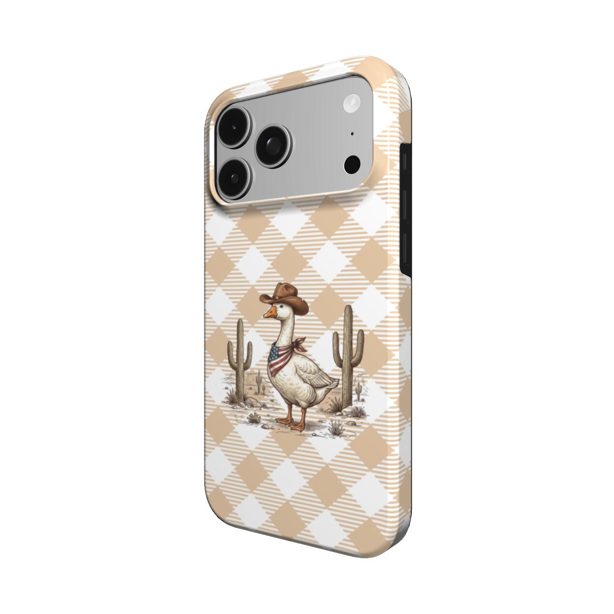Cowboy Goose phone case – MagSafe iPhone case, detail view