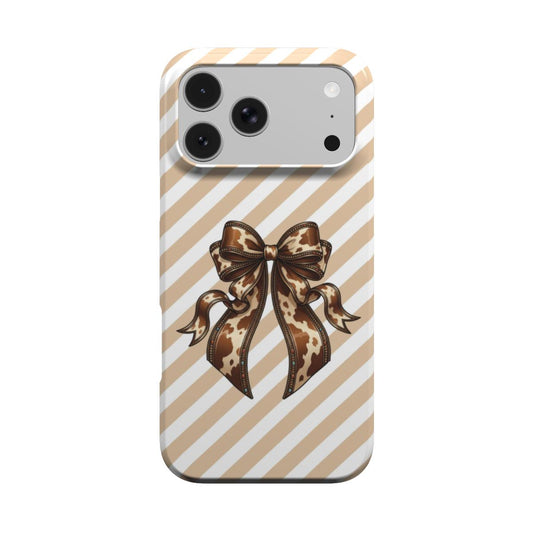 Cowhide Bow phone case – MagSafe iPhone case, front view