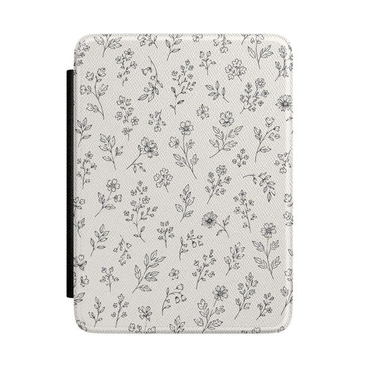 Cream Delicate Print Kindle Case - front view