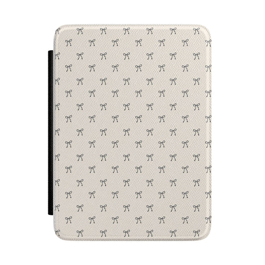 Cream Mini Bow Kindle Case - front view