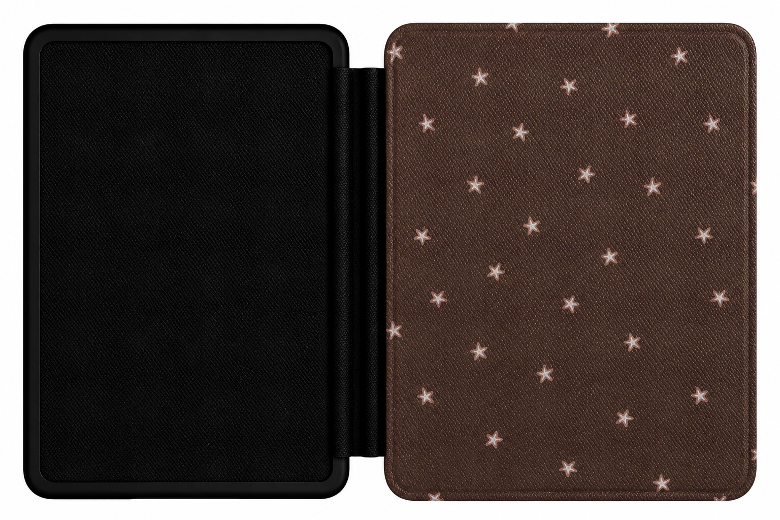 Cream Stars Kindle case front cover — cream star print