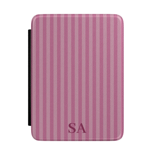 Personalised Mauve Stripe Saffiano Kindle Case - front view