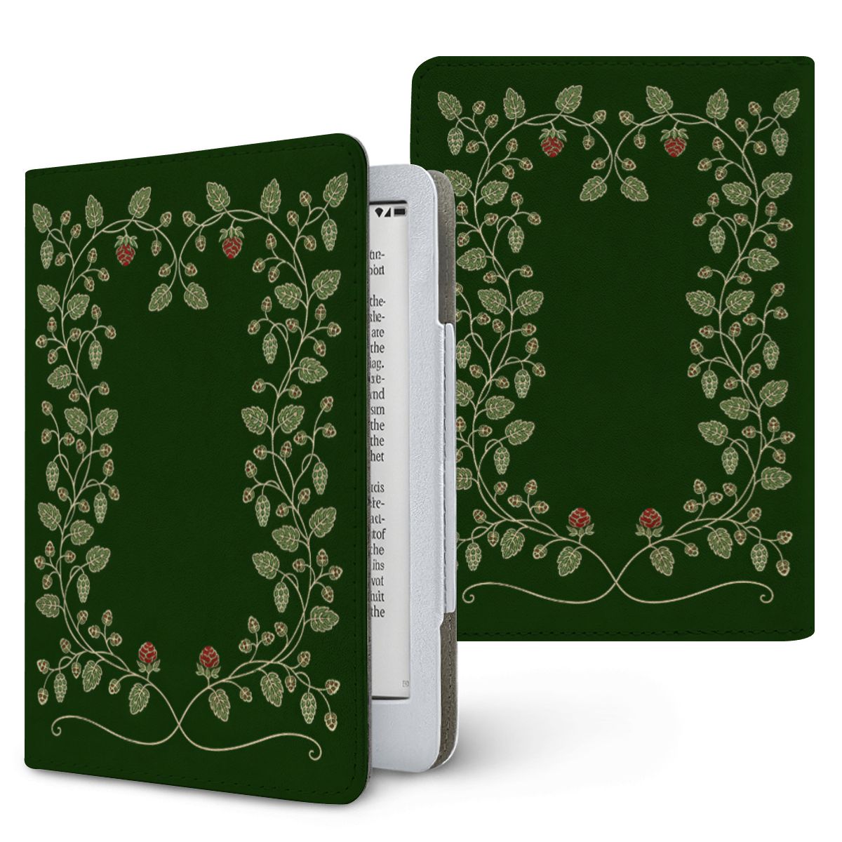 Hop Vine Wreath Kindle case, printed front and back, fits Kindle Paperwhite 6.8 and 7 inch and Colorsoft