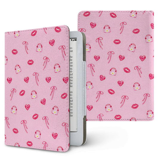 Lips & Bows Kindle case, printed front and back, fits Kindle Paperwhite 6.8 and 7 inch and Colorsoft