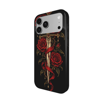 Dagger & Roses phone case – MagSafe iPhone case, detail view