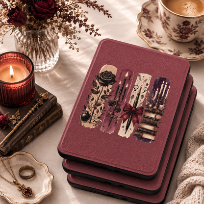 Dark Academia Kindle case shown at an angle