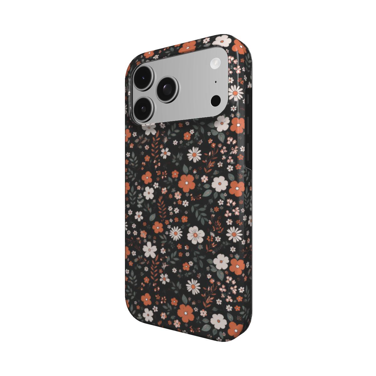 Dark Ditsy Floral phone case – MagSafe iPhone case, angled view
