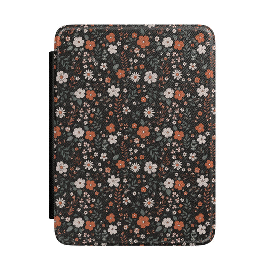 Dark Floral Stars Kindle Case - front view