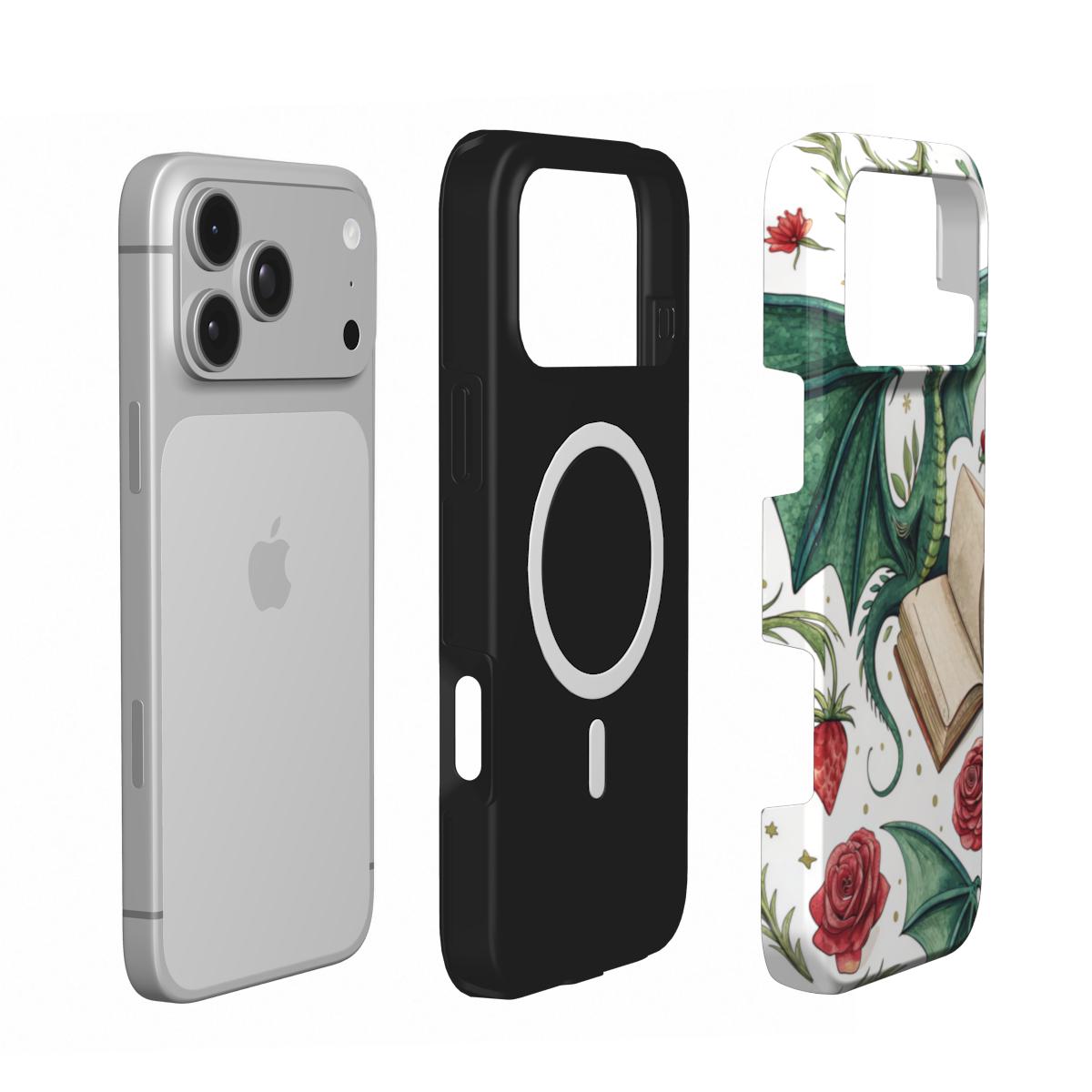 Dragons & Books phone case – MagSafe iPhone case, layer view