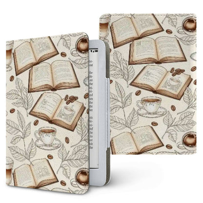 Books & Coffee Kindle case, printed front and back, fits Kindle Paperwhite 6.8 and 7 inch and Colorsoft