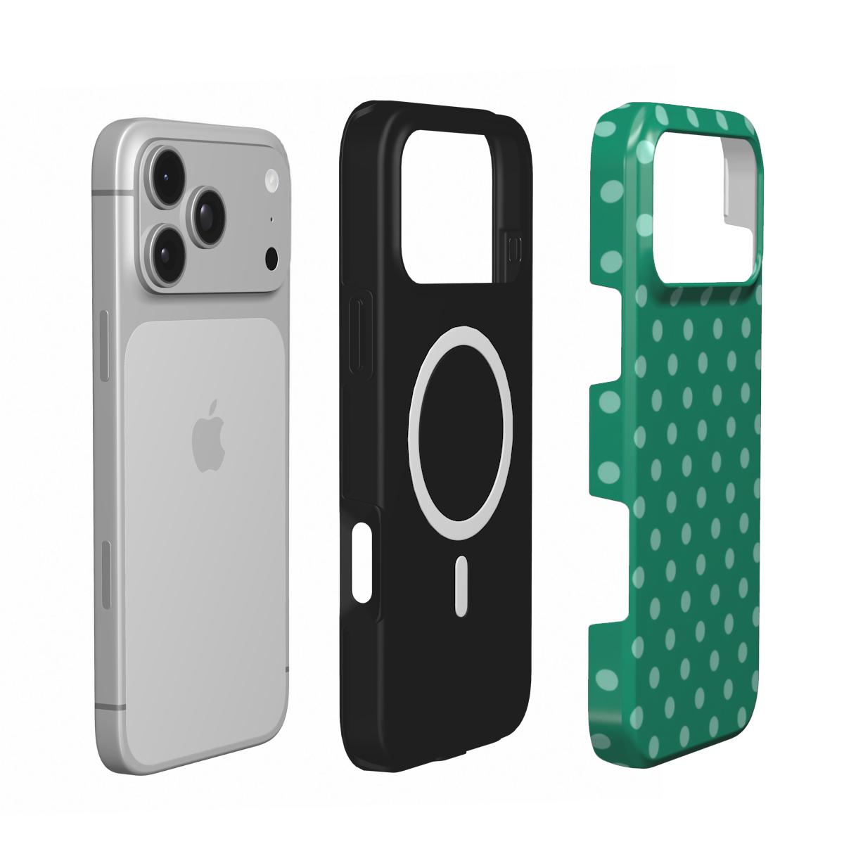 Emerald Polka Dot phone case – MagSafe iPhone case, layer view