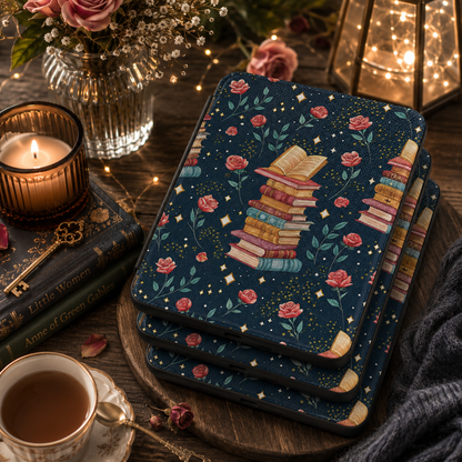 Enchanted Library Kindle case shown at an angle