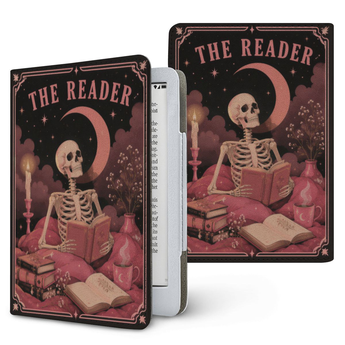 The Reader Tarot Kindle case, printed front and back, fits Kindle Paperwhite 6.8 and 7 inch and Colorsoft