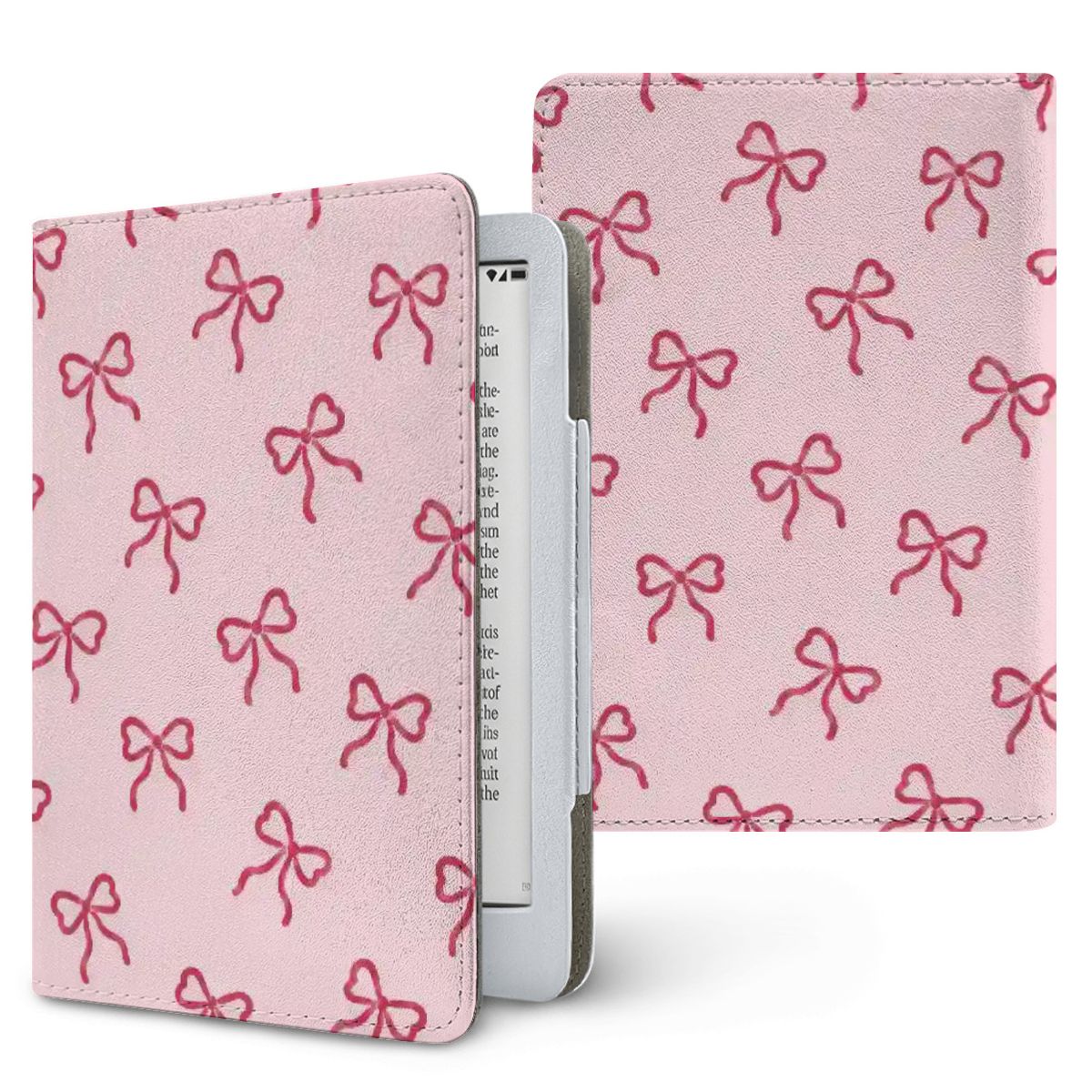 Red Bows Kindle case, printed front and back, fits Kindle Paperwhite 6.8 and 7 inch and Colorsoft