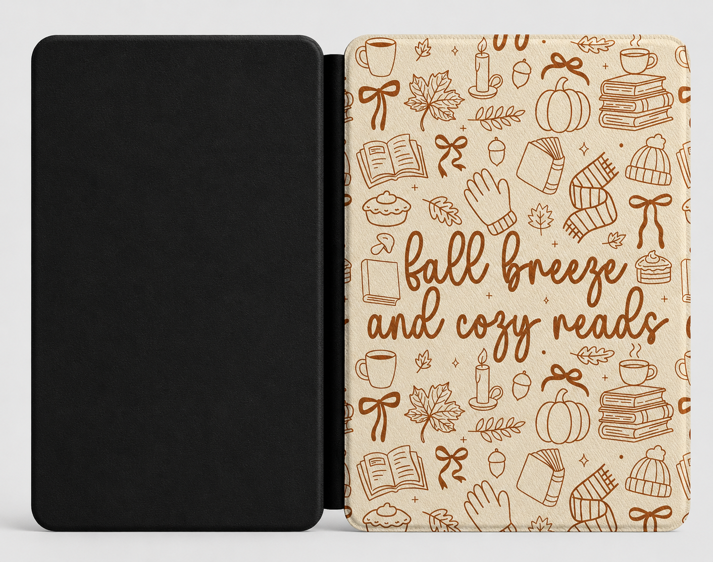 Fall Breeze Cozy Reads Kindle case front cover — autumnal bookish print