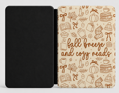 Fall Breeze Cozy Reads Kindle case front cover — autumnal bookish print