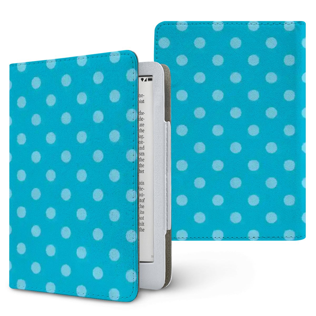 Turquoise Polka Dot Kindle case, printed front and back, fits Kindle Paperwhite 6.8 and 7 inch and Colorsoft