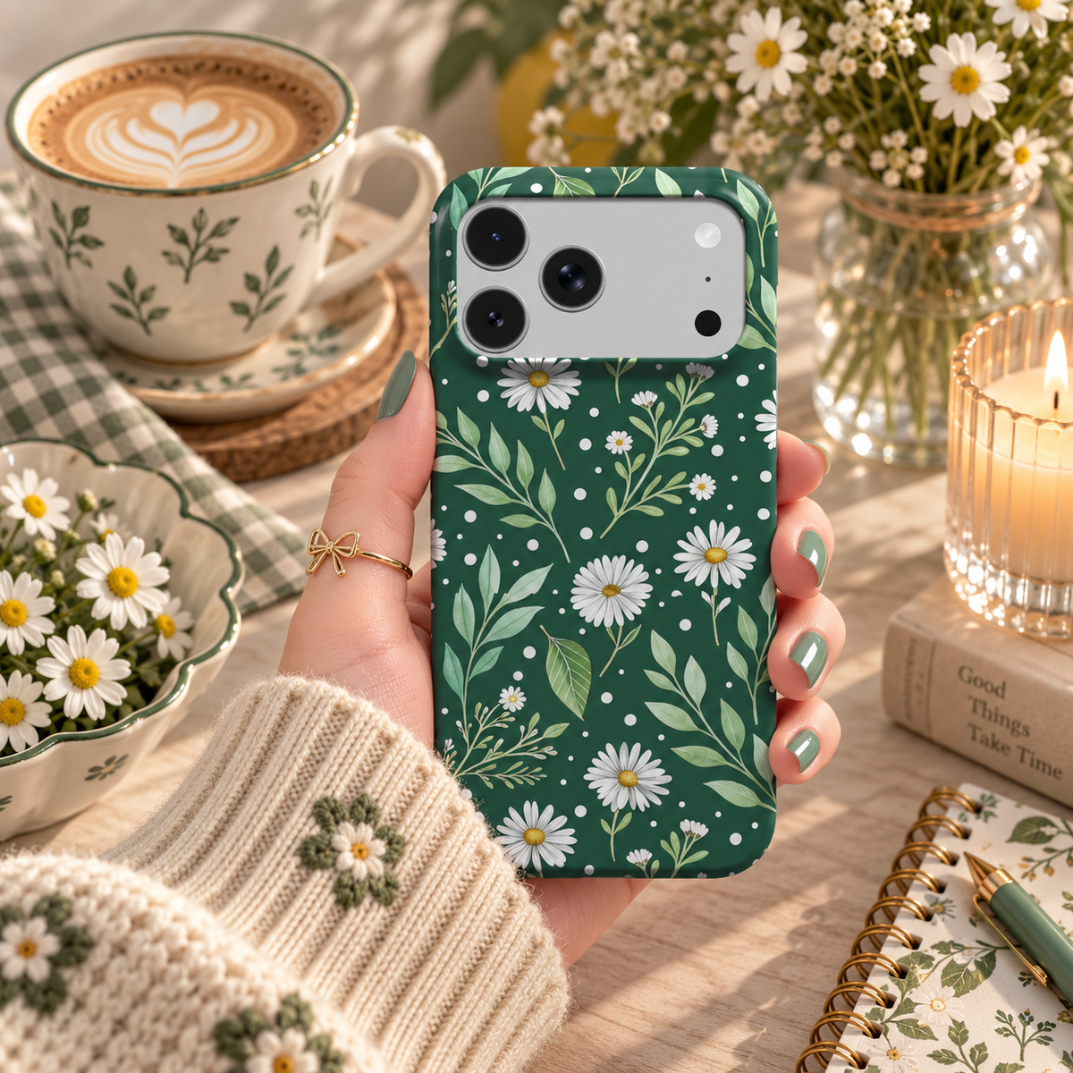 Forest Daisy phone case – MagSafe iPhone case, styled photo