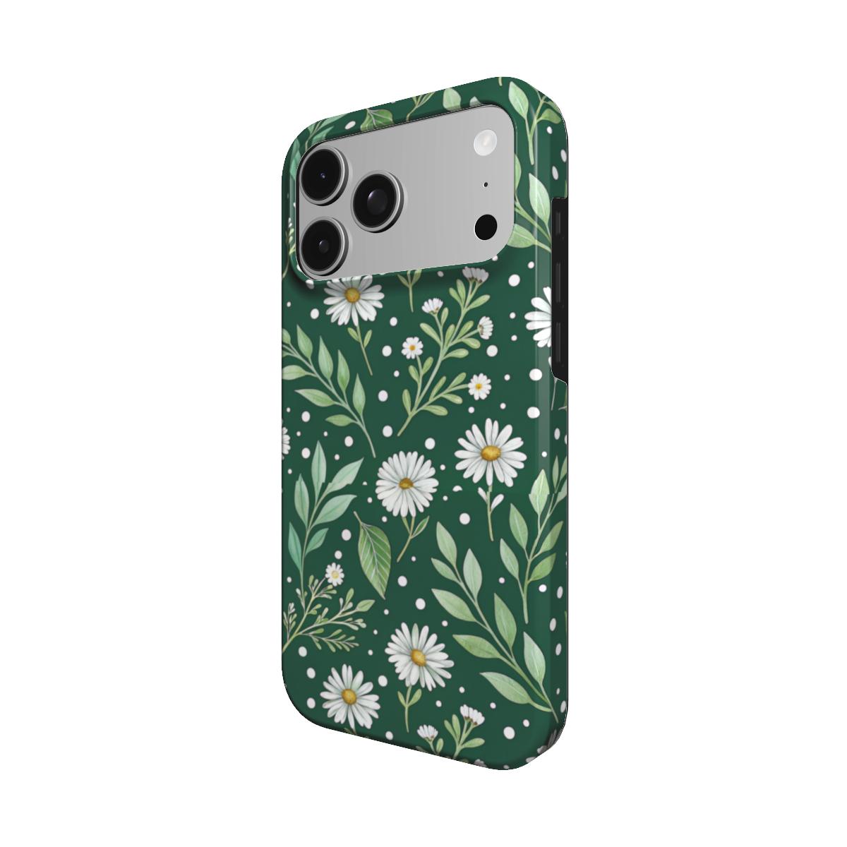 Forest Daisy phone case – MagSafe iPhone case, detail view