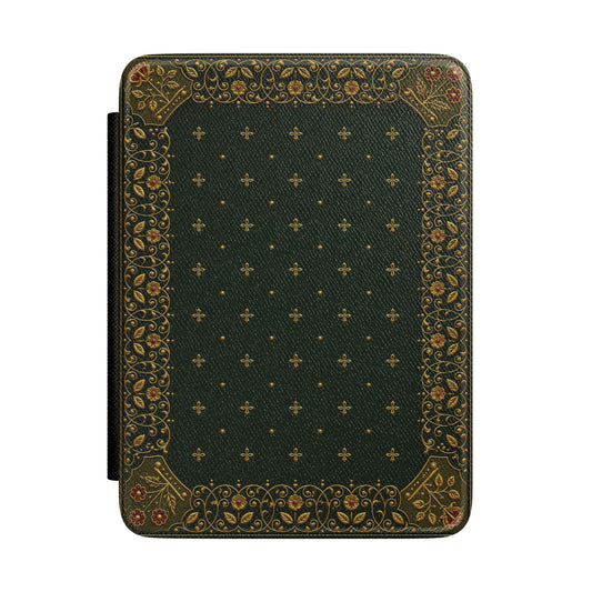 Forest Green Antique Book Kindle Case - front view