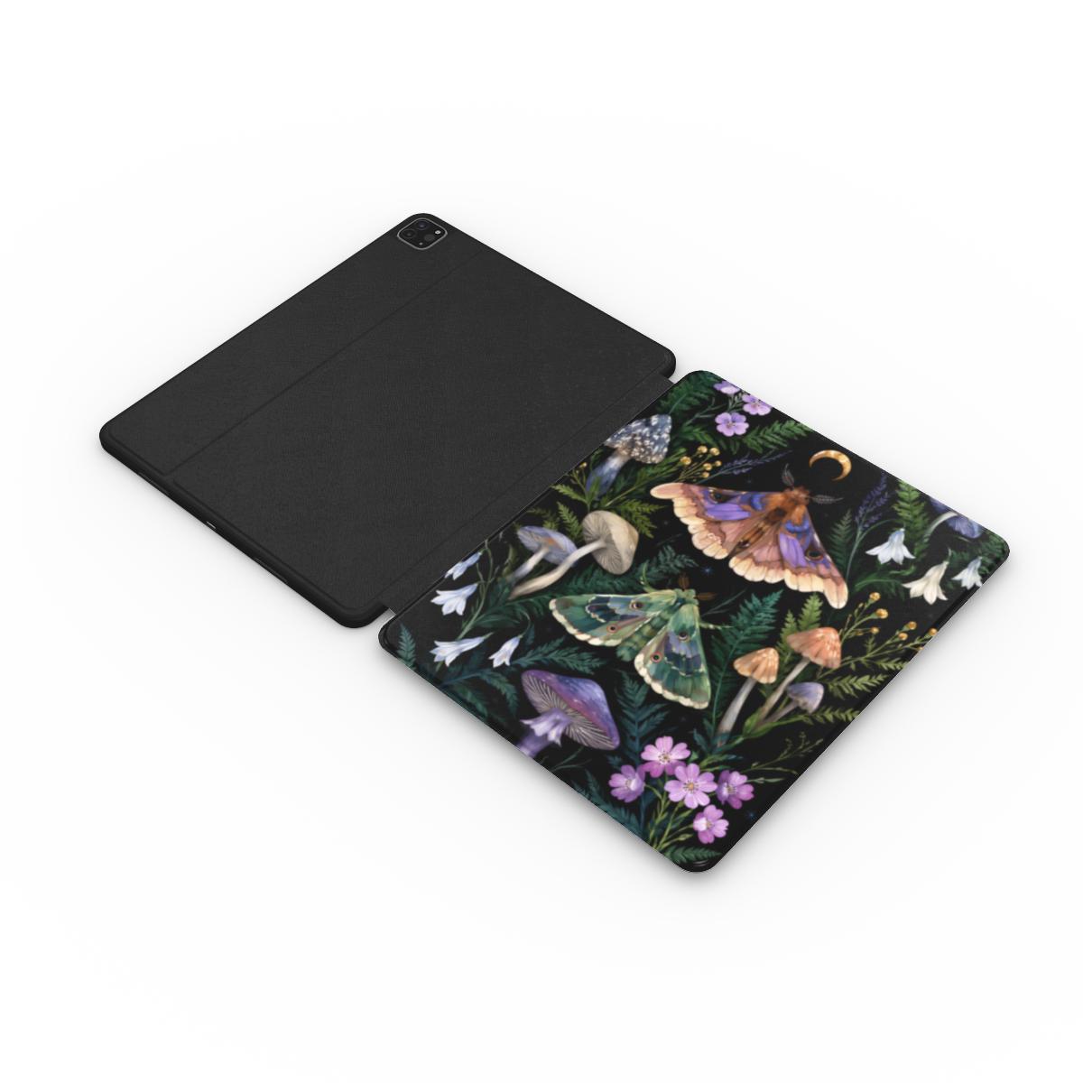 Forest witch moth iPad case with the Apple Pencil charging in its cutout