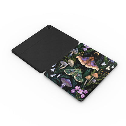Forest witch moth iPad case with the Apple Pencil charging in its cutout