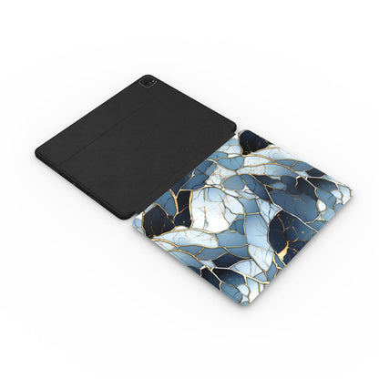 Fractured stone iPad case with the Apple Pencil charging in its cutout