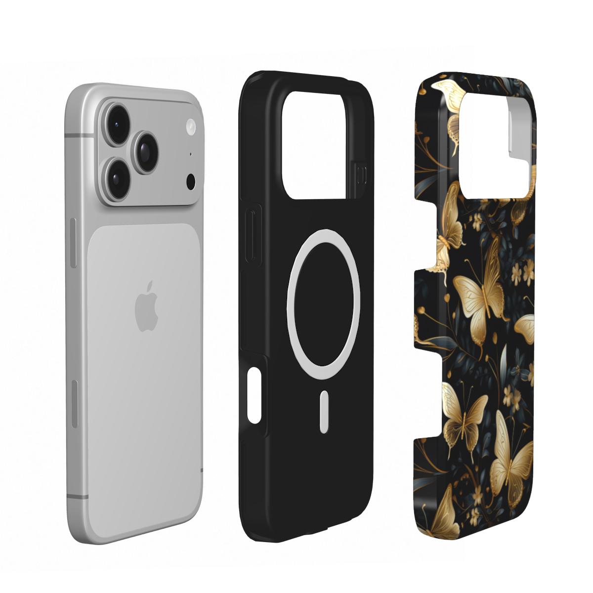 Gilded Butterfly Garden phone case – MagSafe iPhone case, second detail view