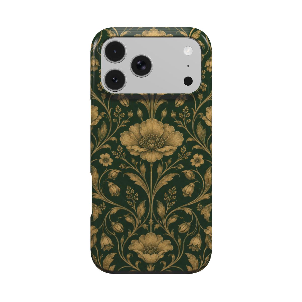 Gilded Emerald Damask phone case – MagSafe iPhone case, front view