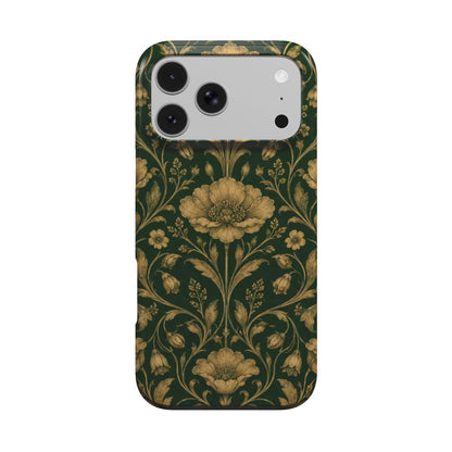 Gilded Emerald Damask phone case – MagSafe iPhone case, front view
