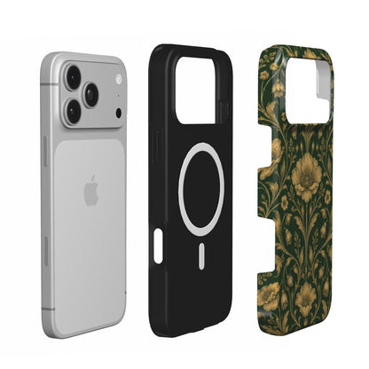 Gilded Emerald Damask phone case – MagSafe iPhone case, second detail view