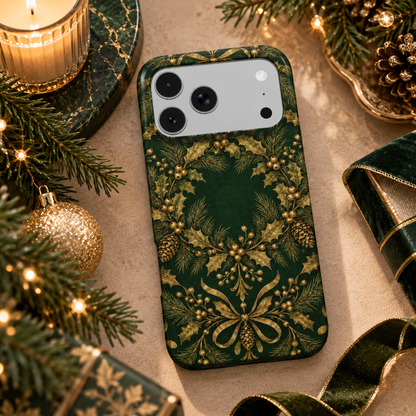 Gilded Holly phone case – MagSafe iPhone case, lifestyle photo