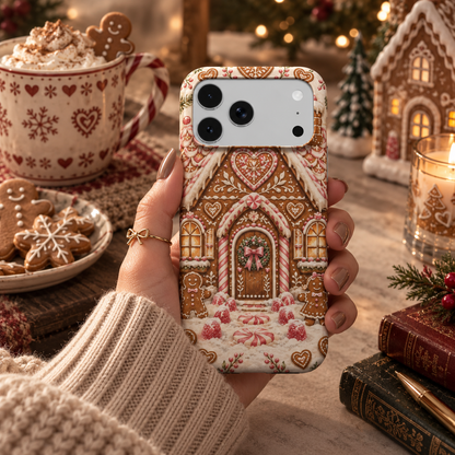Gingerbread House phone case – MagSafe iPhone case, styled photo