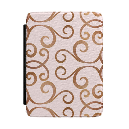 Gold filigree scrollwork Kindle Paperwhite case in blush — Maison Noir gift for her