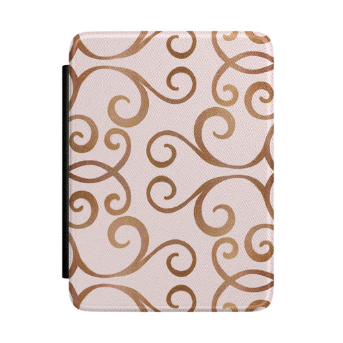 Gold filigree scrollwork Kindle Paperwhite case in blush — Maison Noir gift for her