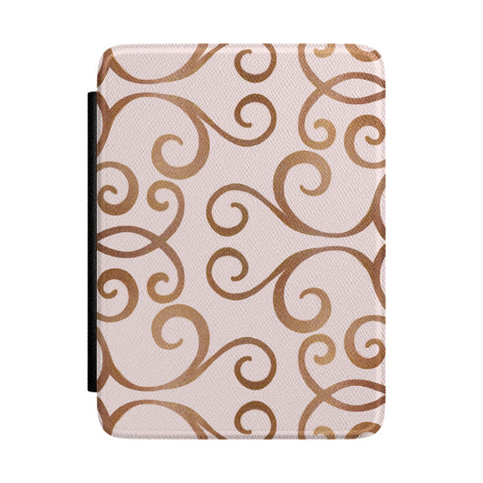 Gold filigree scrollwork Kindle Paperwhite case in blush — Maison Noir gift for her