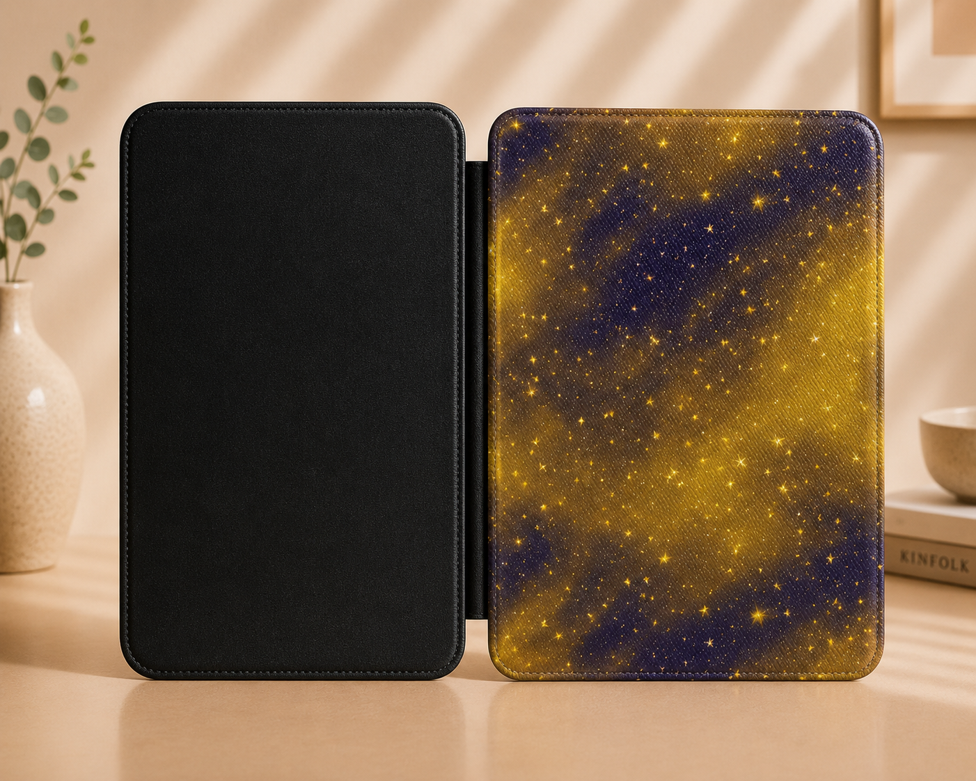Golden galaxy Kindle case — additional view