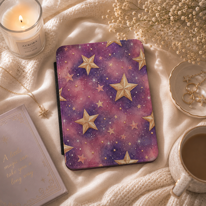 Golden stars galaxy Kindle case — additional view