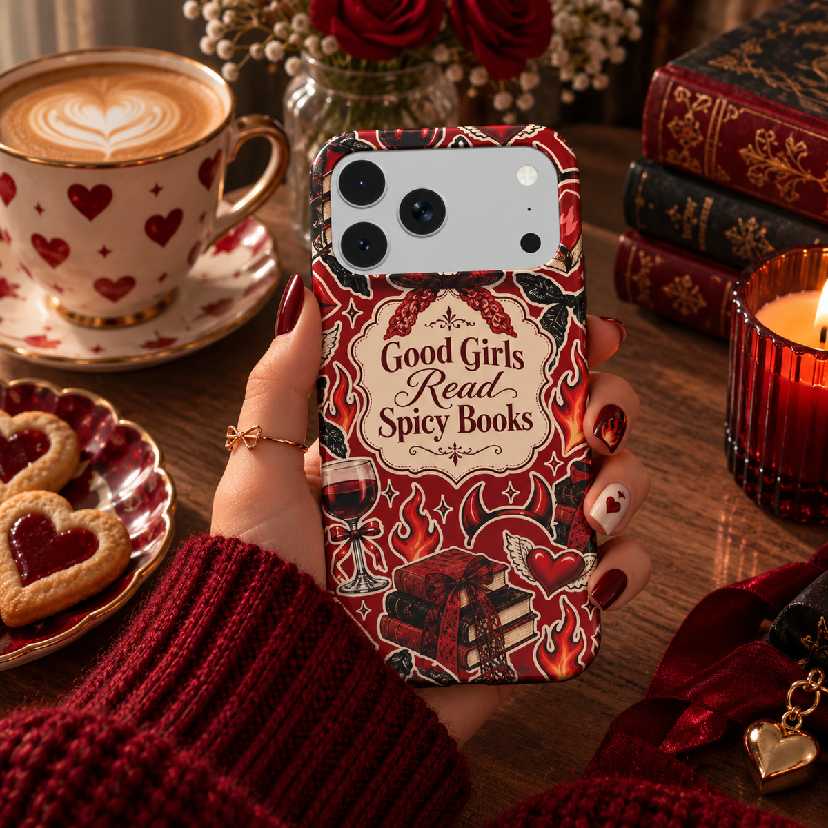 Good Girls Read Spicy Books phone case – MagSafe iPhone case, styled photo