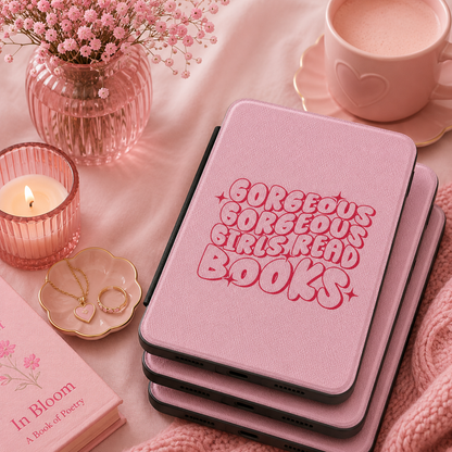 Close-up of Gorgeous Girls Read Books Saffiano Kindle case