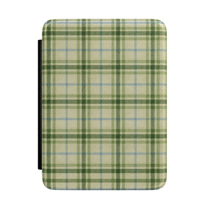 Green Tartan Kindle case — green tartan plaid print
