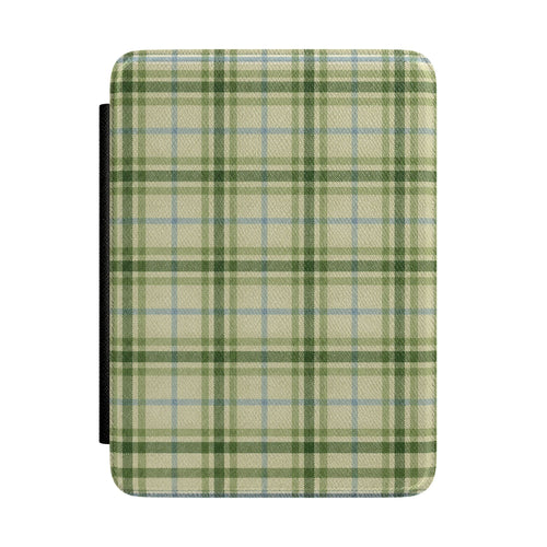 Green Tartan Kindle case — green tartan plaid print