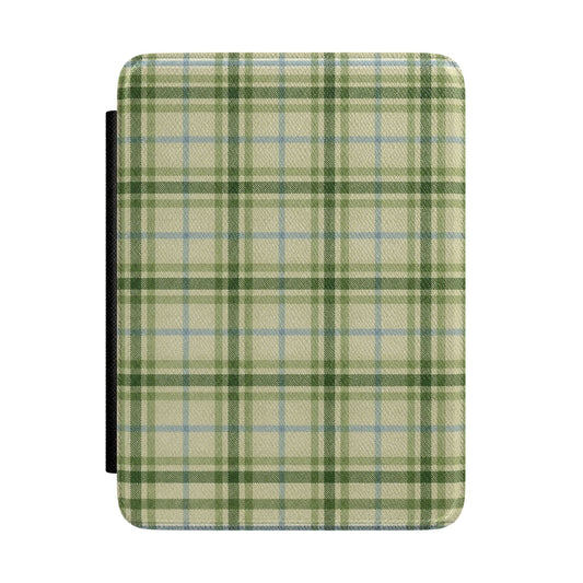 Green Tartan Kindle case — green tartan plaid print