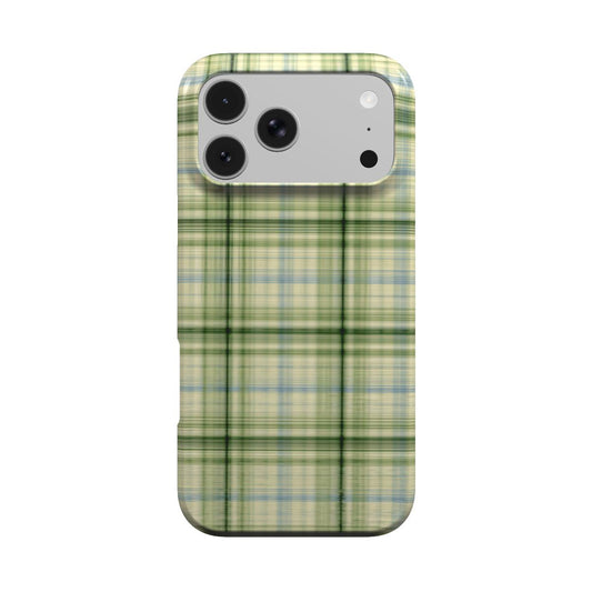 Green Tartan phone case – MagSafe iPhone case, front view